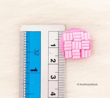 Hand Embroidered Designer Pink Buttons